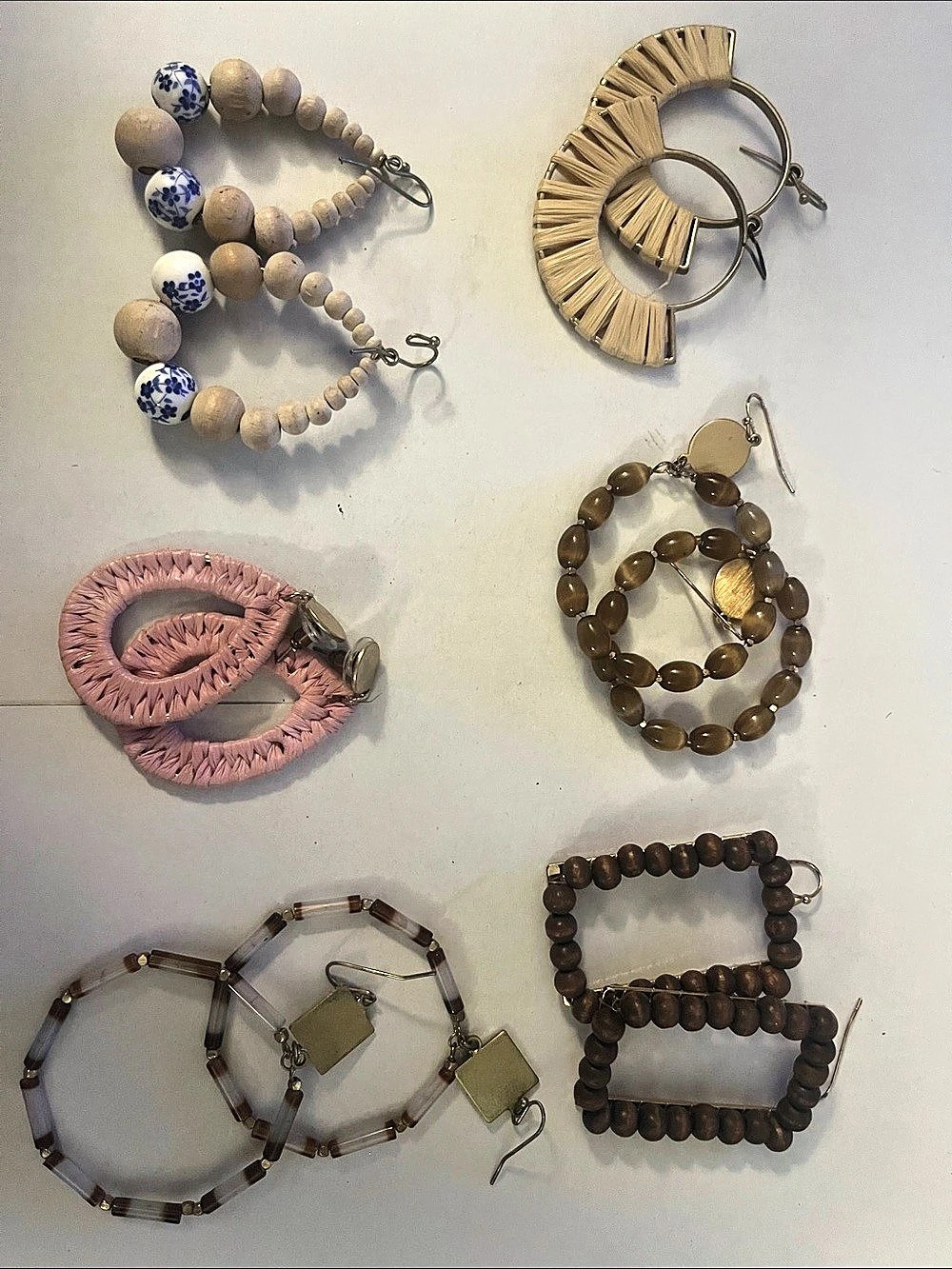 Mixed Jewelry Lot in Brown & Pink